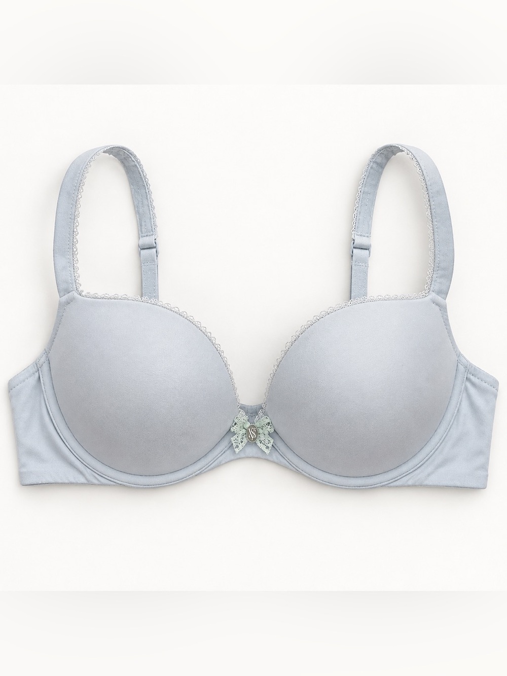 Victoria’s Secret Body by Victoria Push-Up Bra 34B Icy Blue Lace Trim 2014